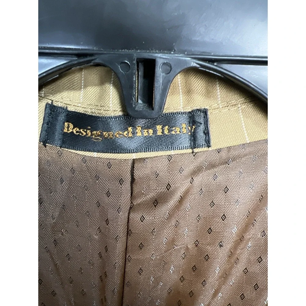 VincI Men's Suit 48R, 40Sx30 Tan Pinstripe 2Pc Wedding Business Jacket Pants‎